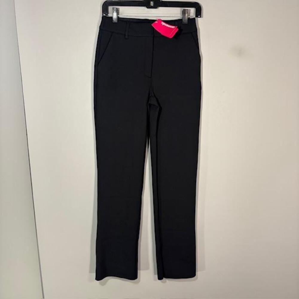 Commando Dress Pants Womens XS Black Neoprene CEO Trouser Slim Pull On Stretch